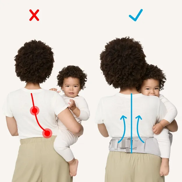 Comfort per i genitori Fascia imbottita in vita che aiuta a distribuire il peso in modo uniforme e ad alleviare il mal di schiena